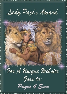 Lady Paje's Unique Web Site Award